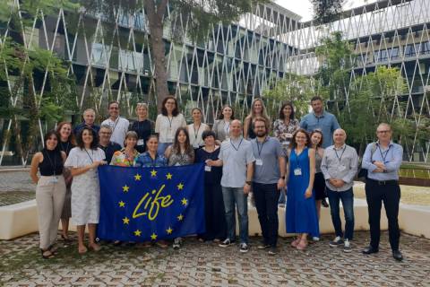 Los investigadores Carlos Parra, José María Mateo y Elvira Carrión participaron en la reunión inicial del proyecto, en Murcia.